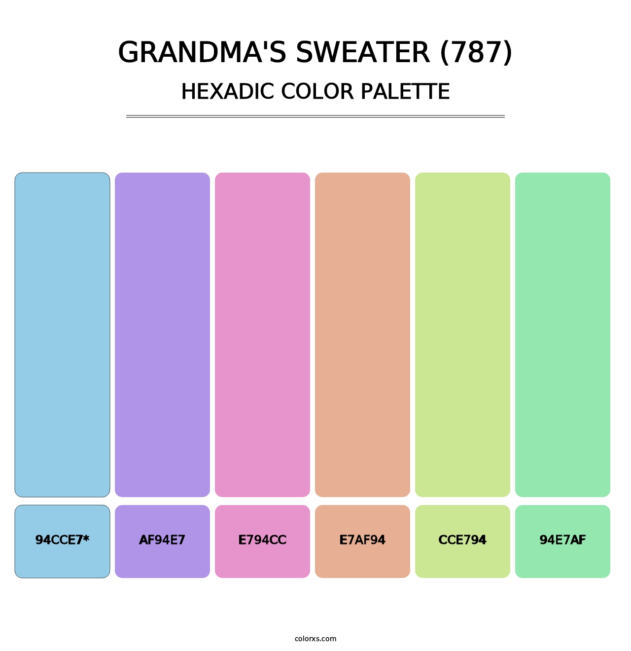 Grandma's Sweater (787) - Hexadic Color Palette