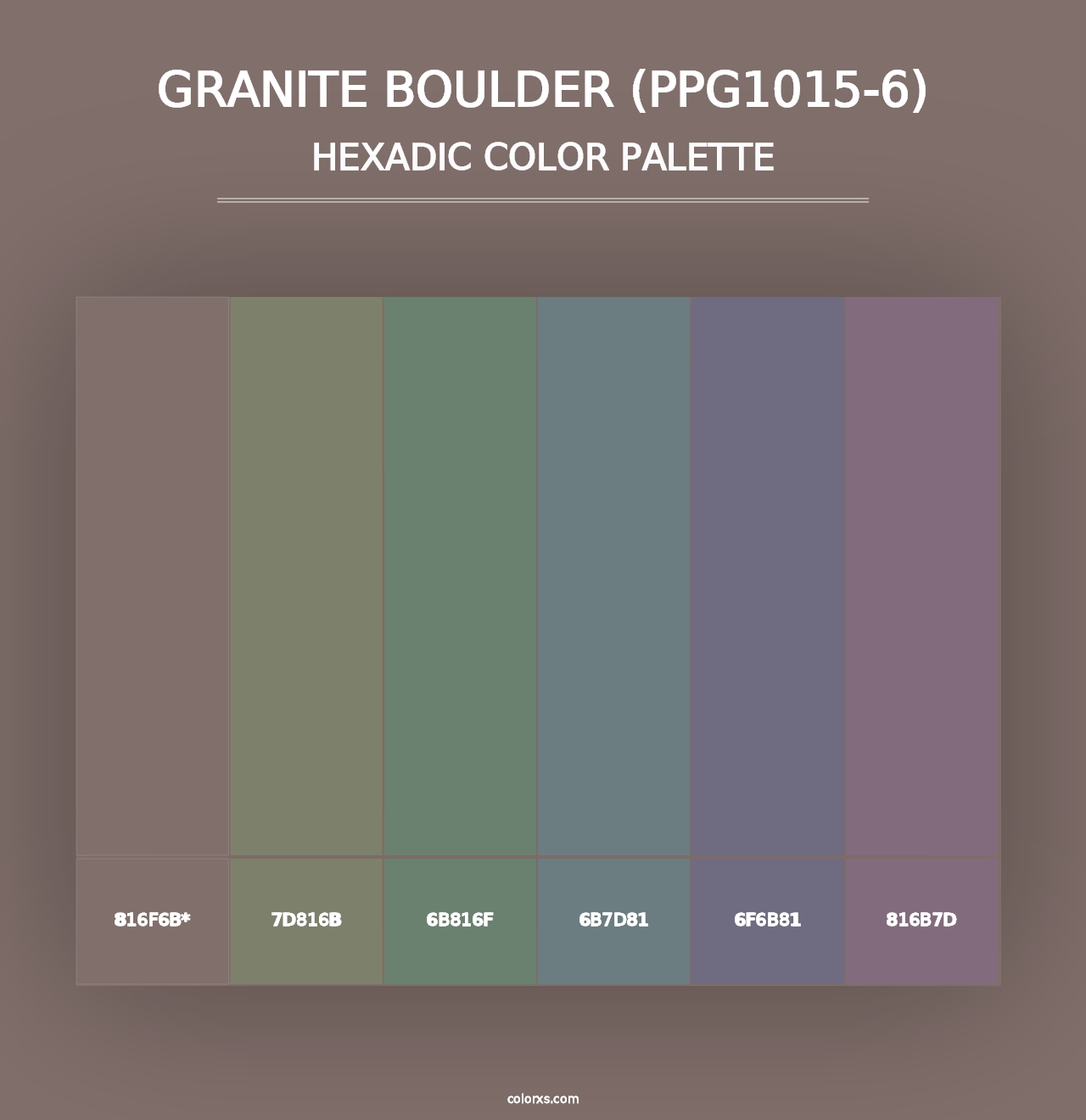 Granite Boulder (PPG1015-6) - Hexadic Color Palette