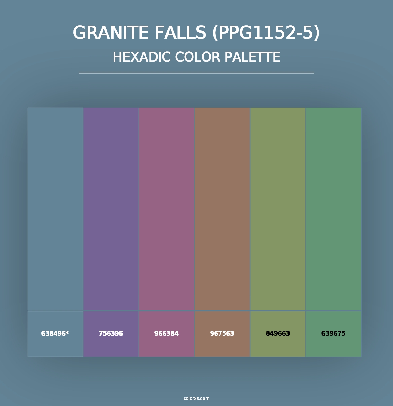 Granite Falls (PPG1152-5) - Hexadic Color Palette