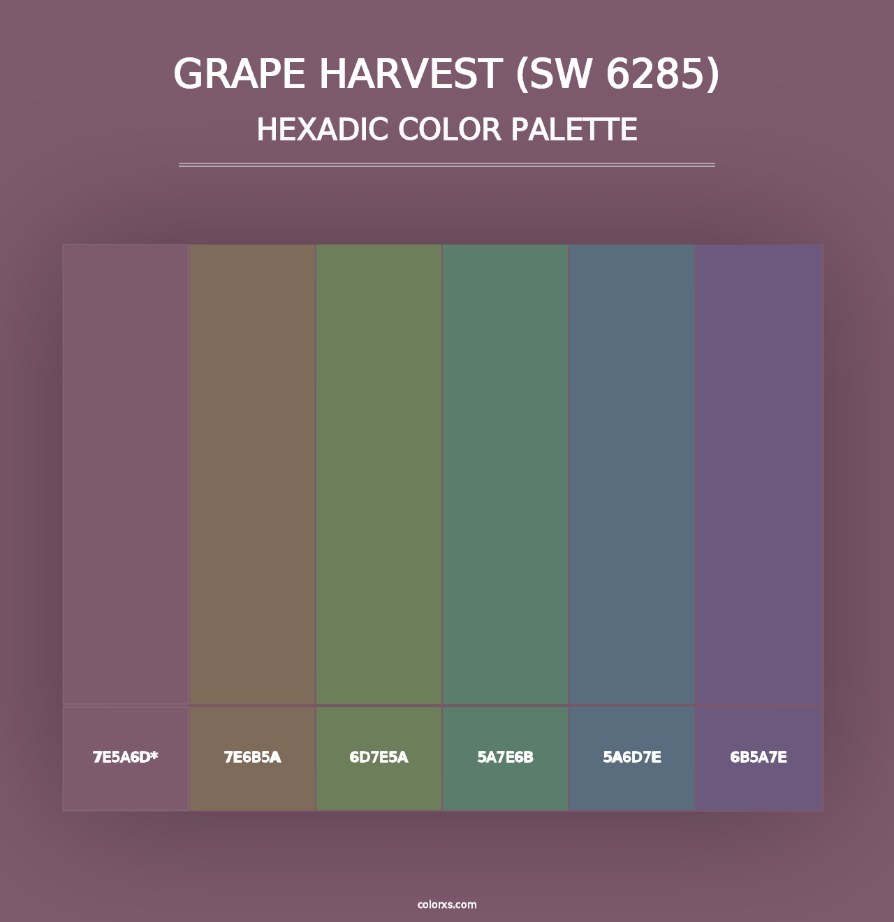 Grape Harvest (SW 6285) - Hexadic Color Palette