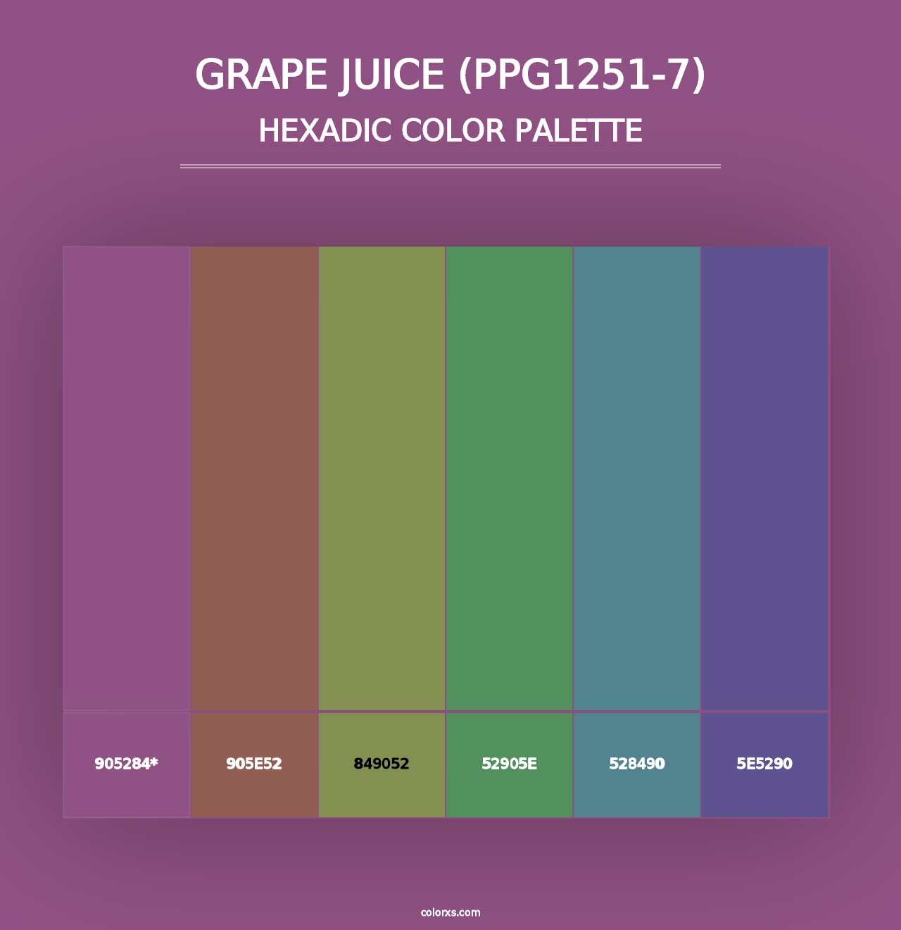 Grape Juice (PPG1251-7) - Hexadic Color Palette