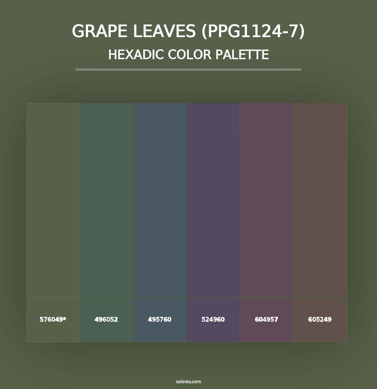 Grape Leaves (PPG1124-7) - Hexadic Color Palette