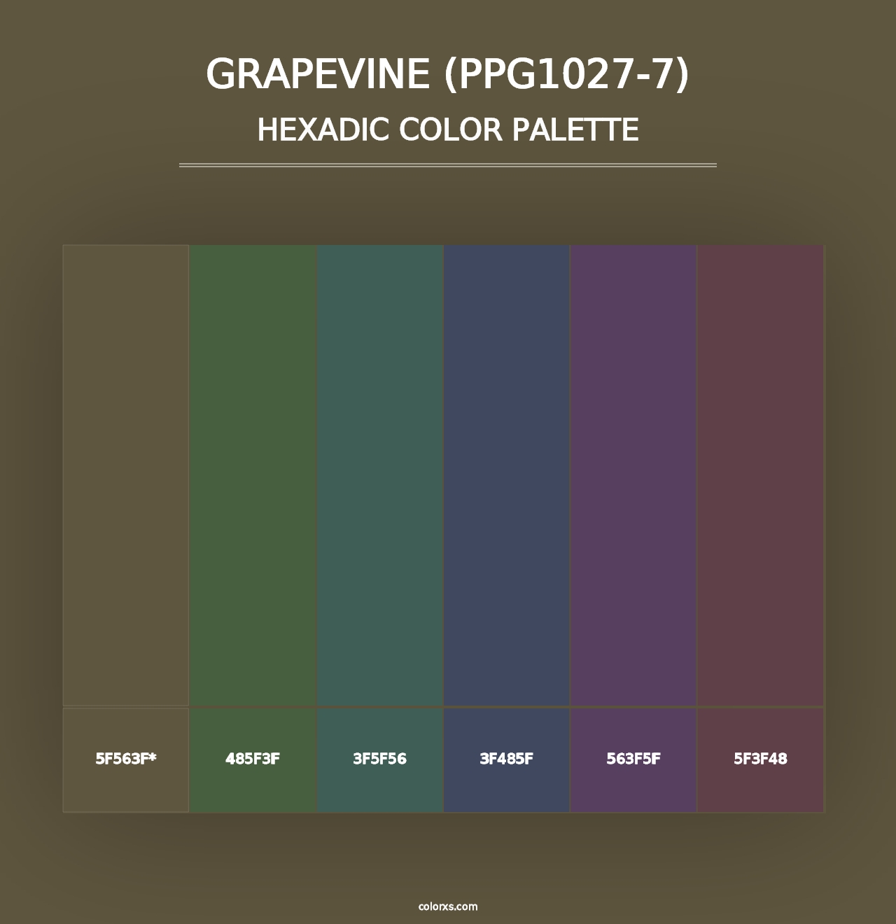 Grapevine (PPG1027-7) - Hexadic Color Palette