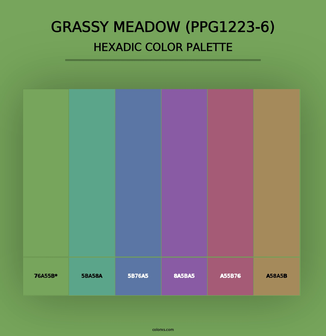 Grassy Meadow (PPG1223-6) - Hexadic Color Palette