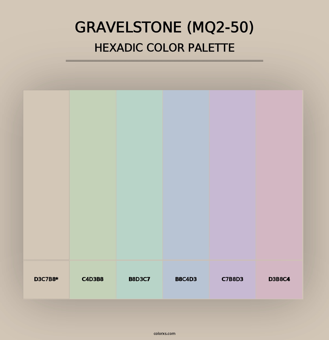 Gravelstone (MQ2-50) - Hexadic Color Palette