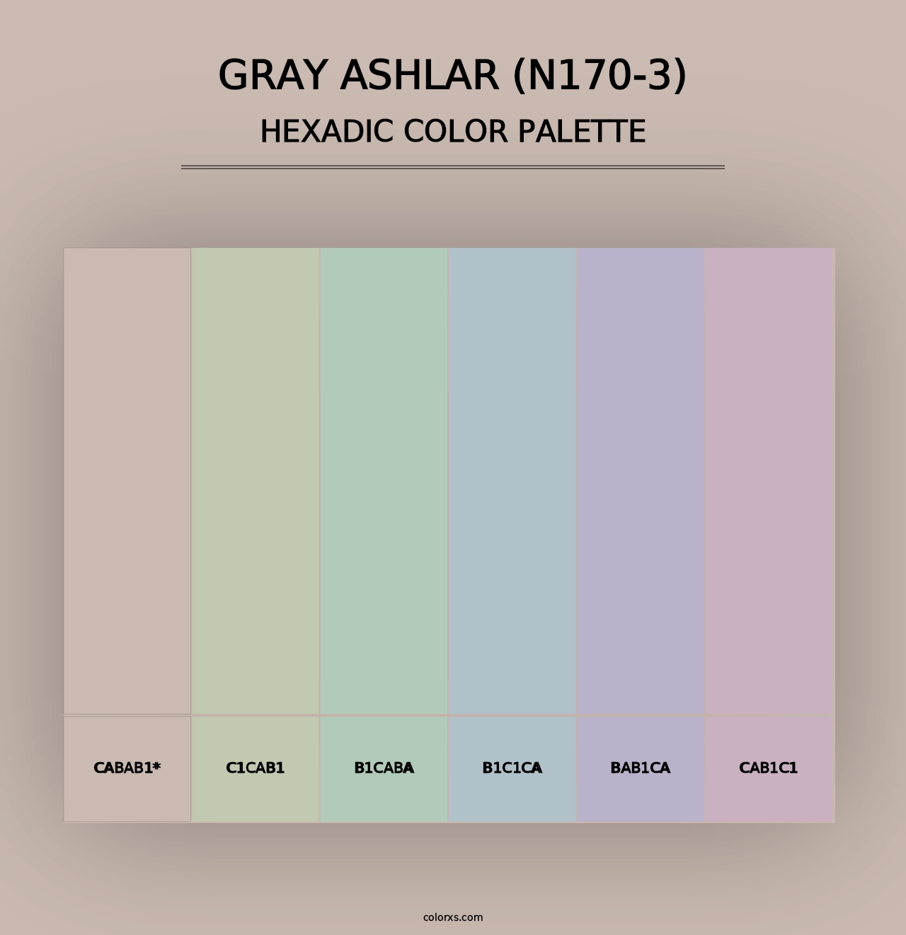 Gray Ashlar (N170-3) - Hexadic Color Palette