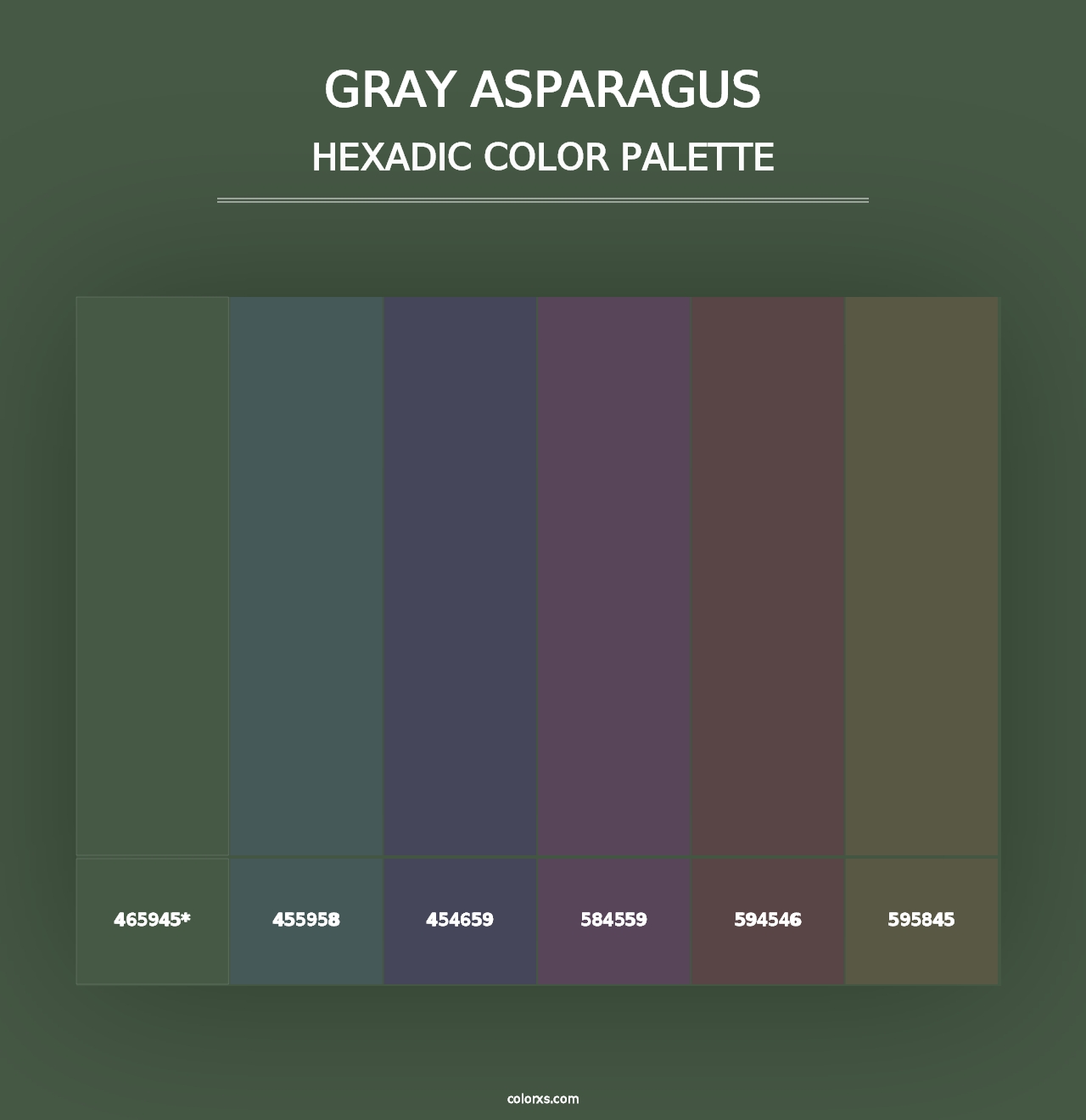 Gray Asparagus - Hexadic Color Palette