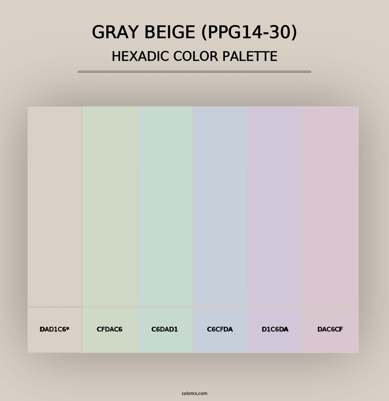 Gray Beige (PPG14-30) - Hexadic Color Palette