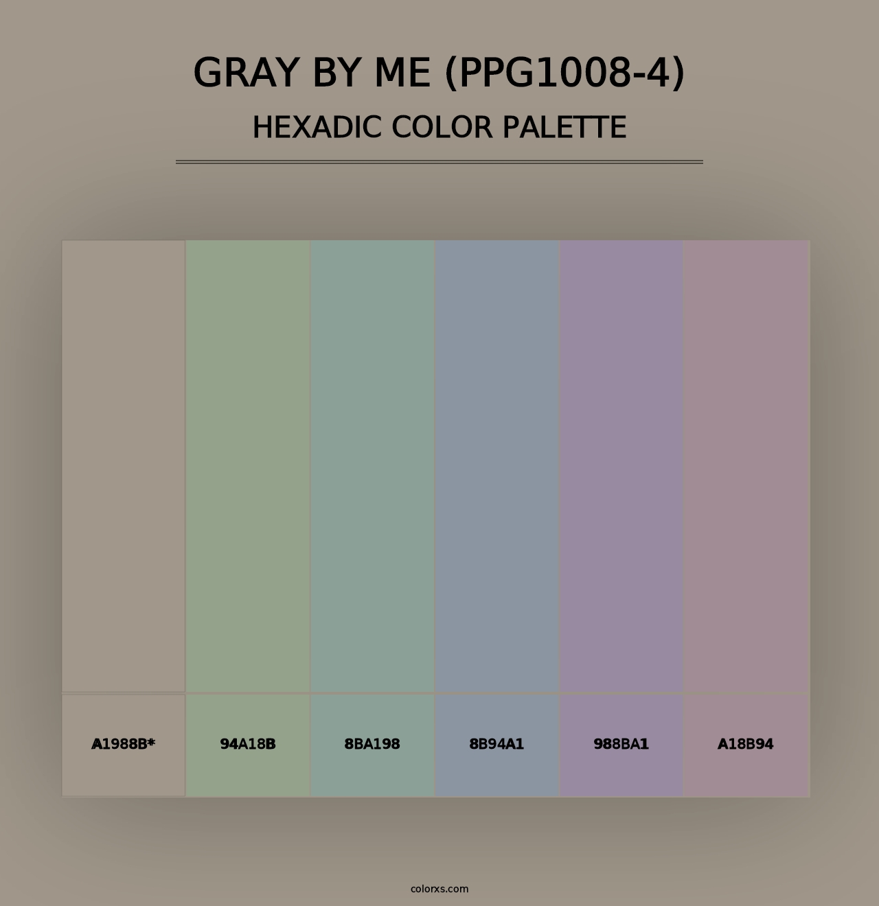 Gray By Me (PPG1008-4) - Hexadic Color Palette