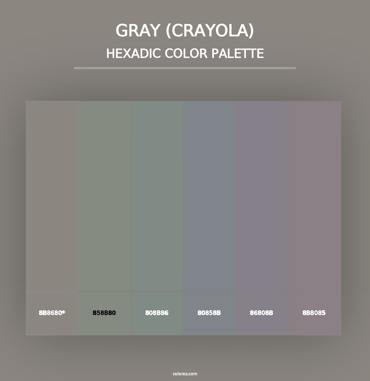 Gray (Crayola) - Hexadic Color Palette