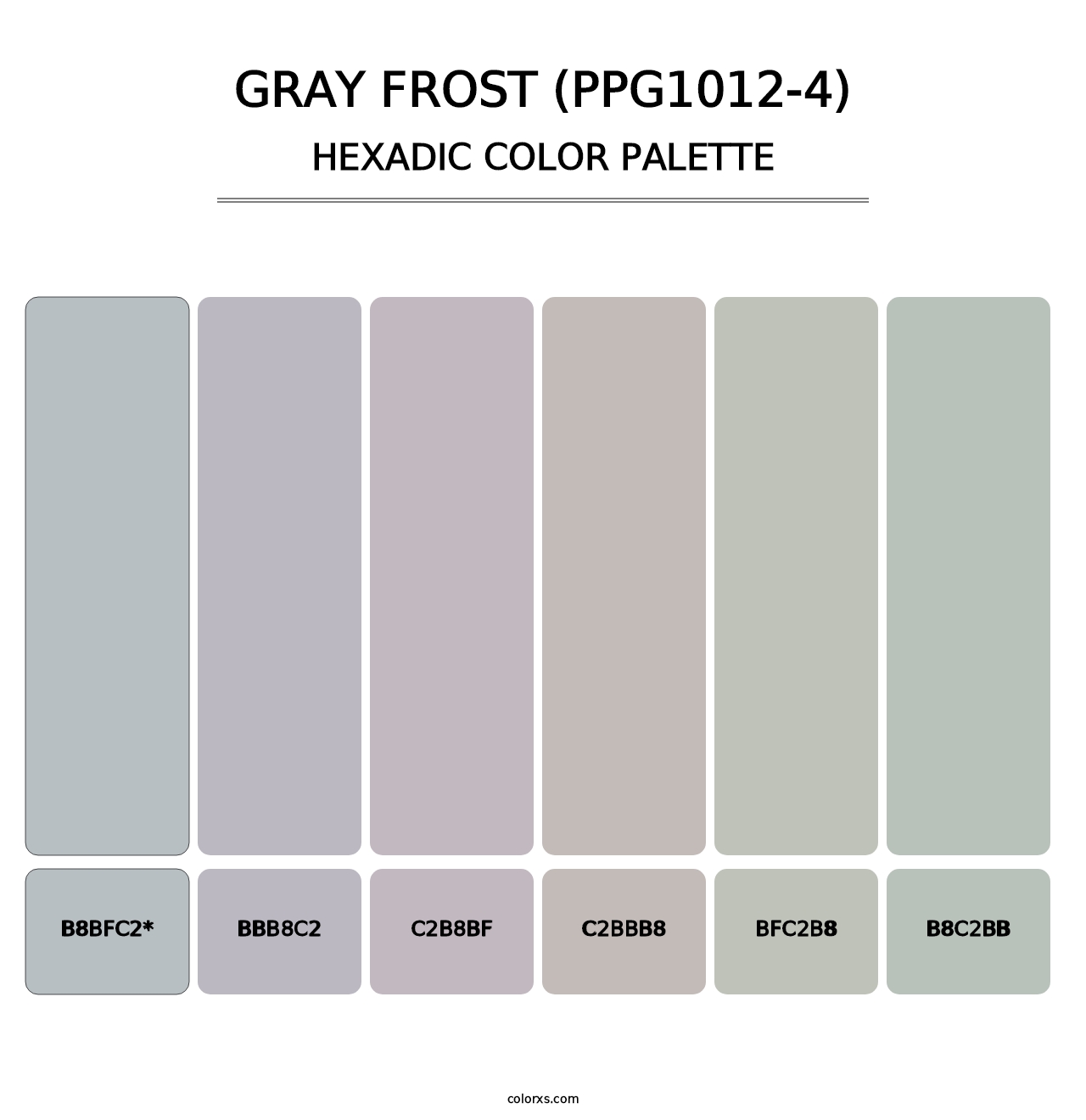 Gray Frost (PPG1012-4) - Hexadic Color Palette