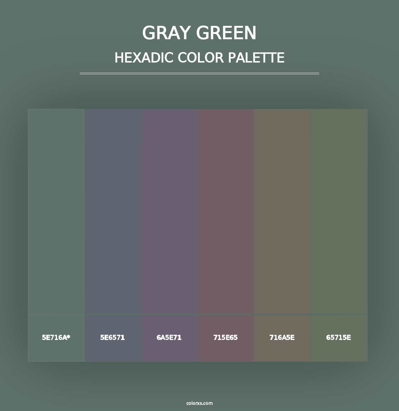 Gray Green - Hexadic Color Palette