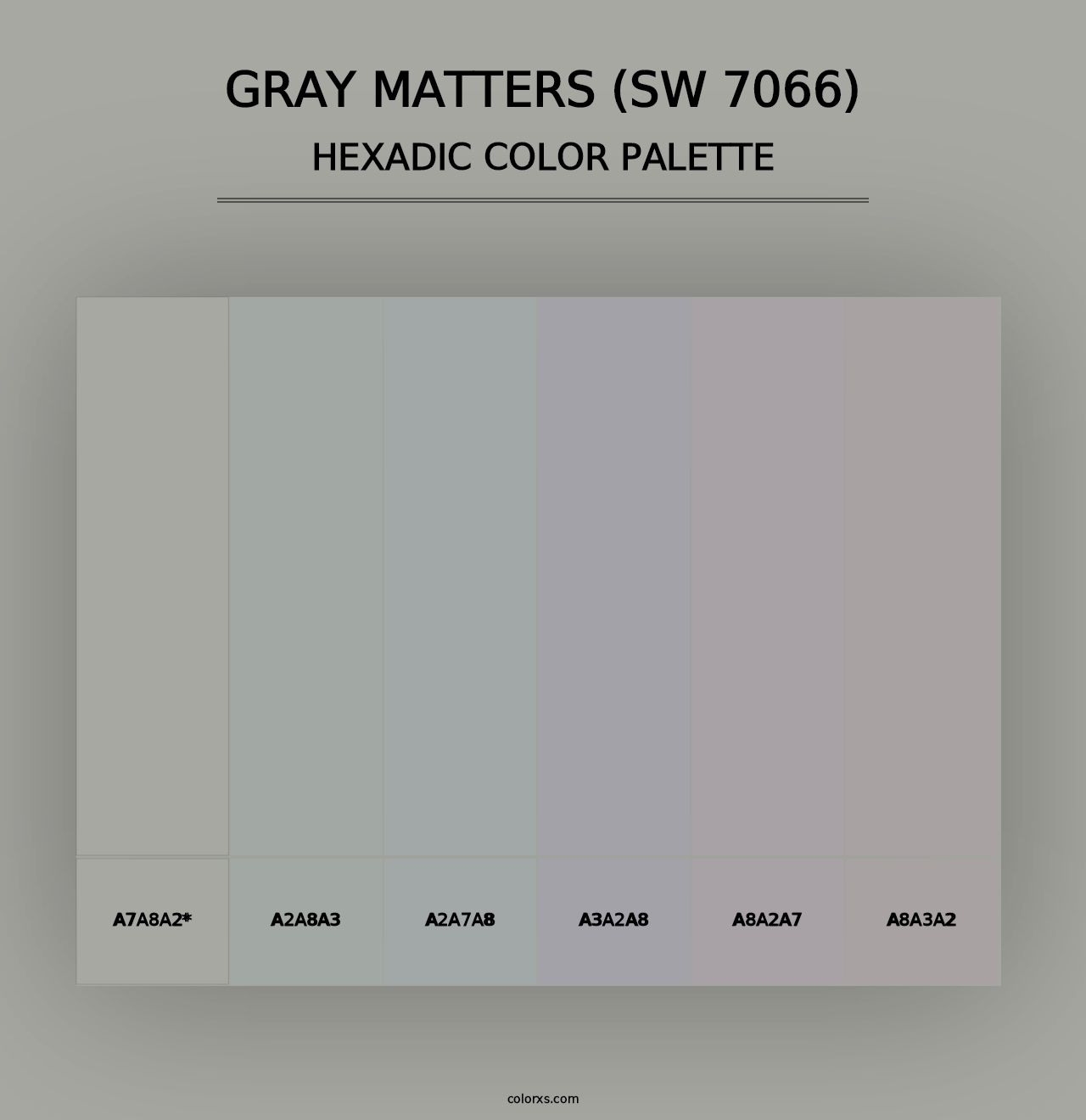 Gray Matters (SW 7066) - Hexadic Color Palette