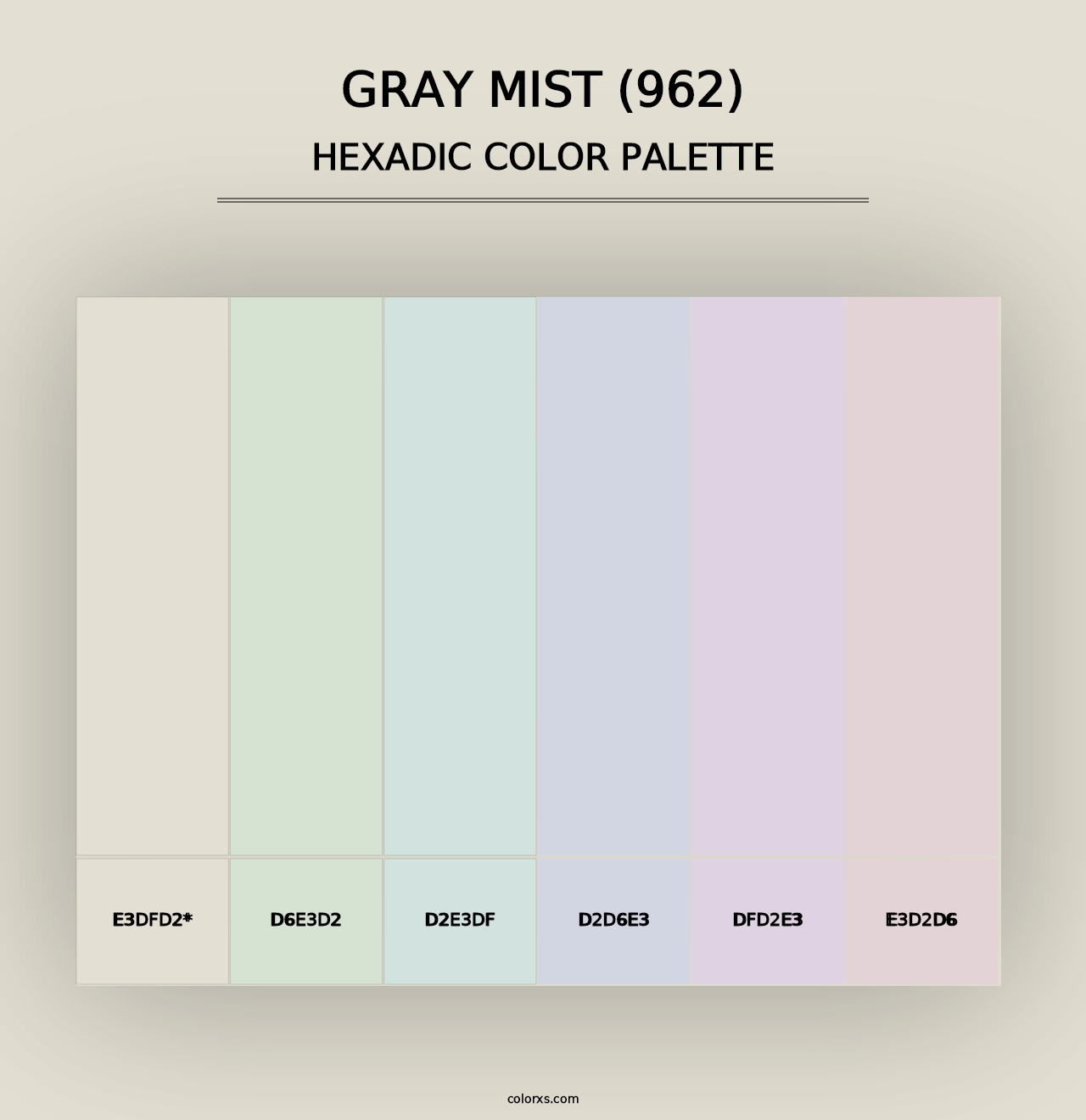 Gray Mist (962) - Hexadic Color Palette