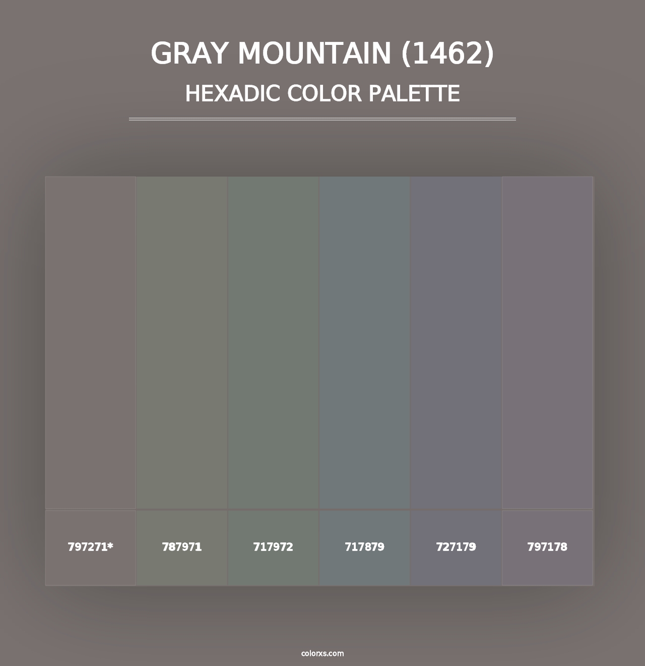 Gray Mountain (1462) - Hexadic Color Palette