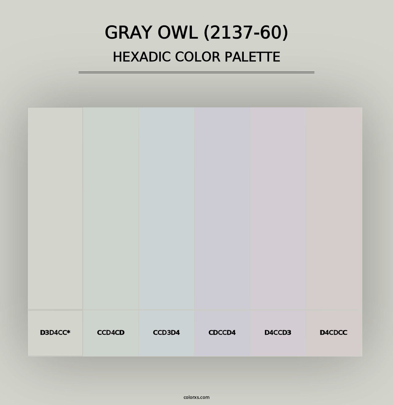 Gray Owl (2137-60) - Hexadic Color Palette