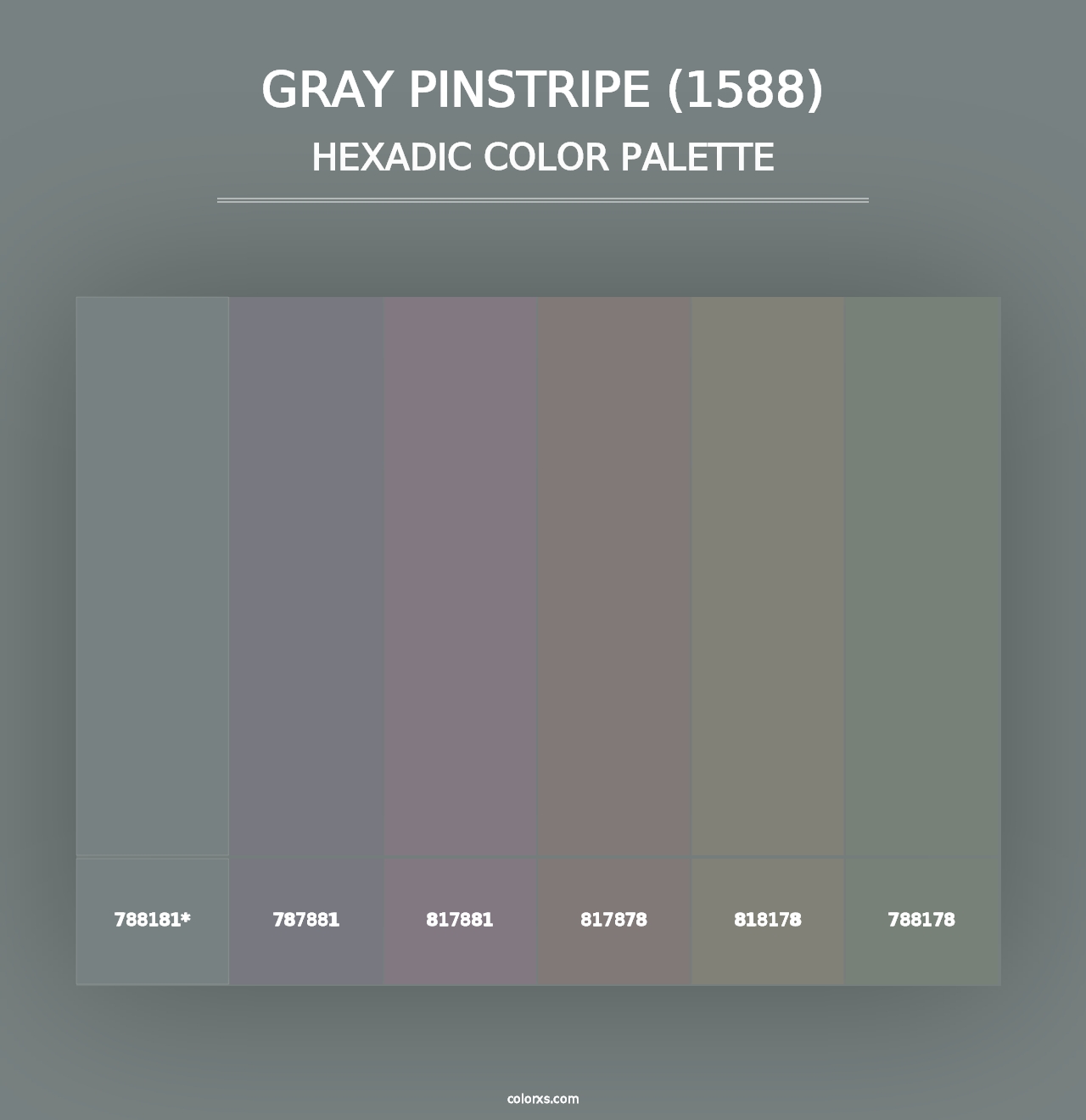 Gray Pinstripe (1588) - Hexadic Color Palette