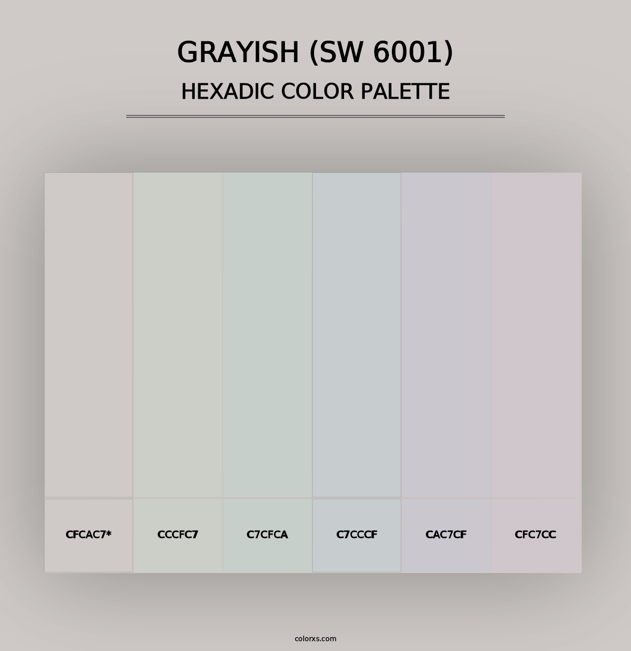 Grayish (SW 6001) - Hexadic Color Palette