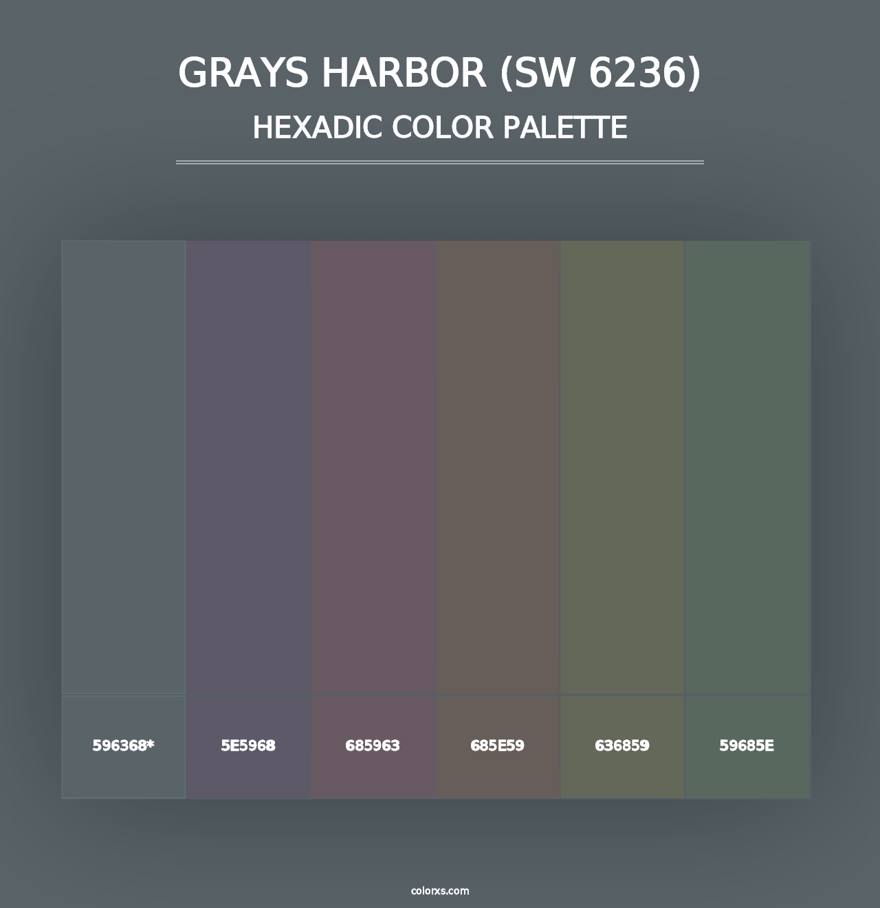 Grays Harbor (SW 6236) - Hexadic Color Palette