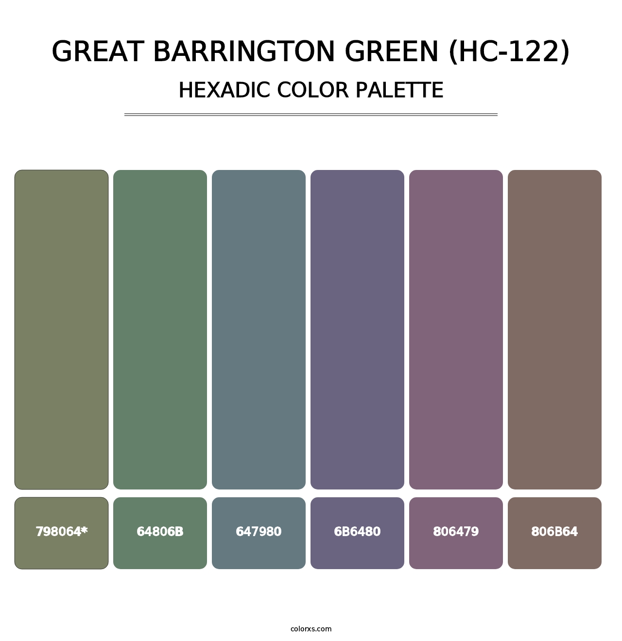 Great Barrington Green (HC-122) - Hexadic Color Palette