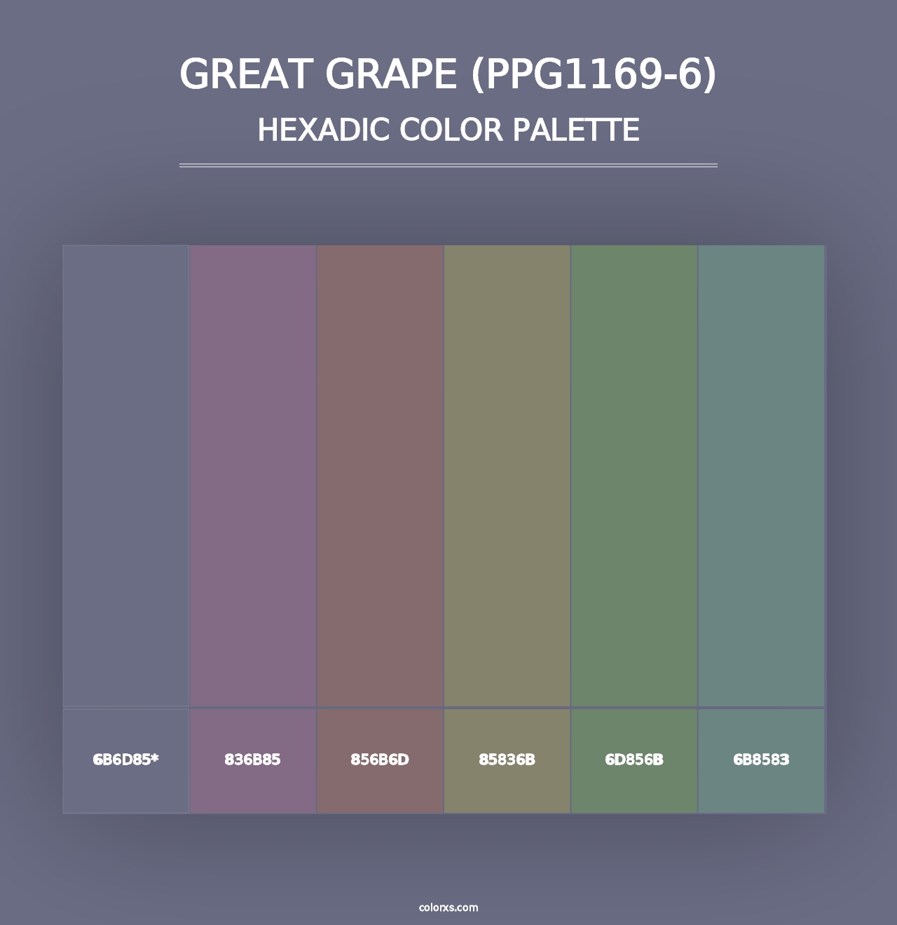 Great Grape (PPG1169-6) - Hexadic Color Palette