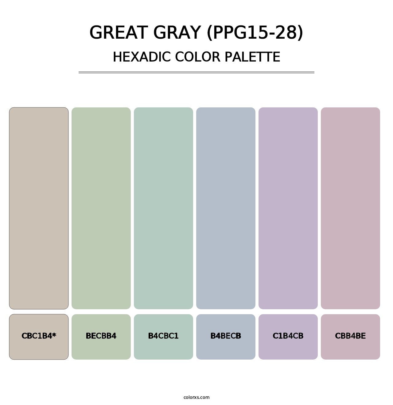 Great Gray (PPG15-28) - Hexadic Color Palette