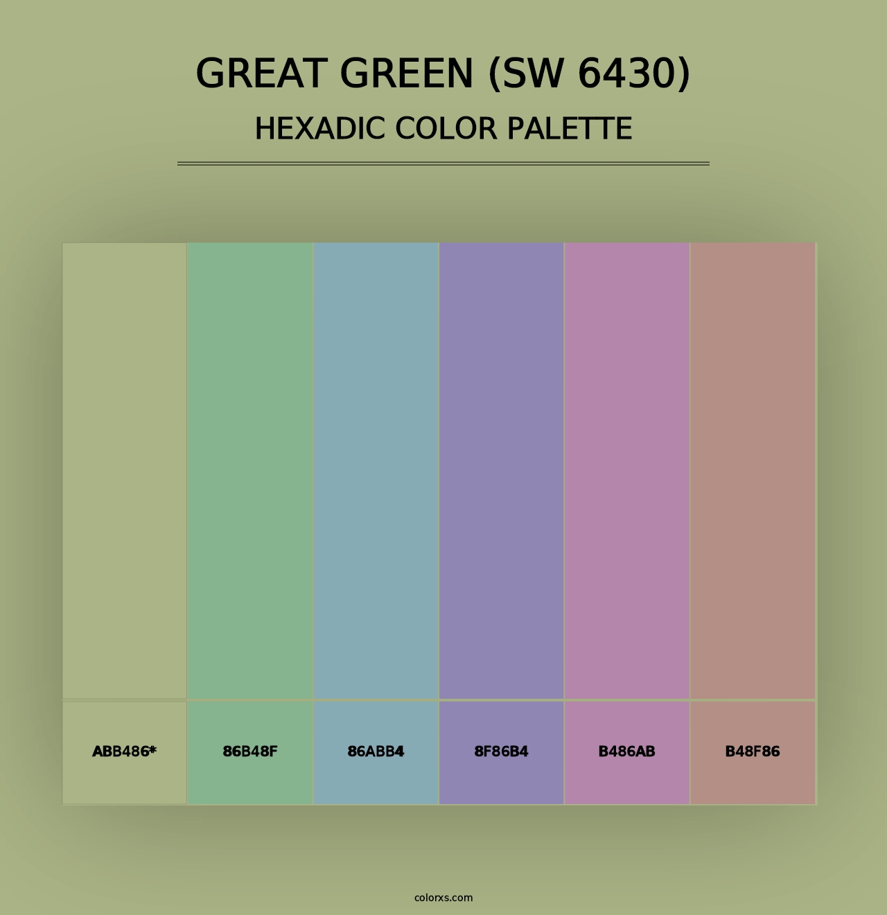 Great Green (SW 6430) - Hexadic Color Palette