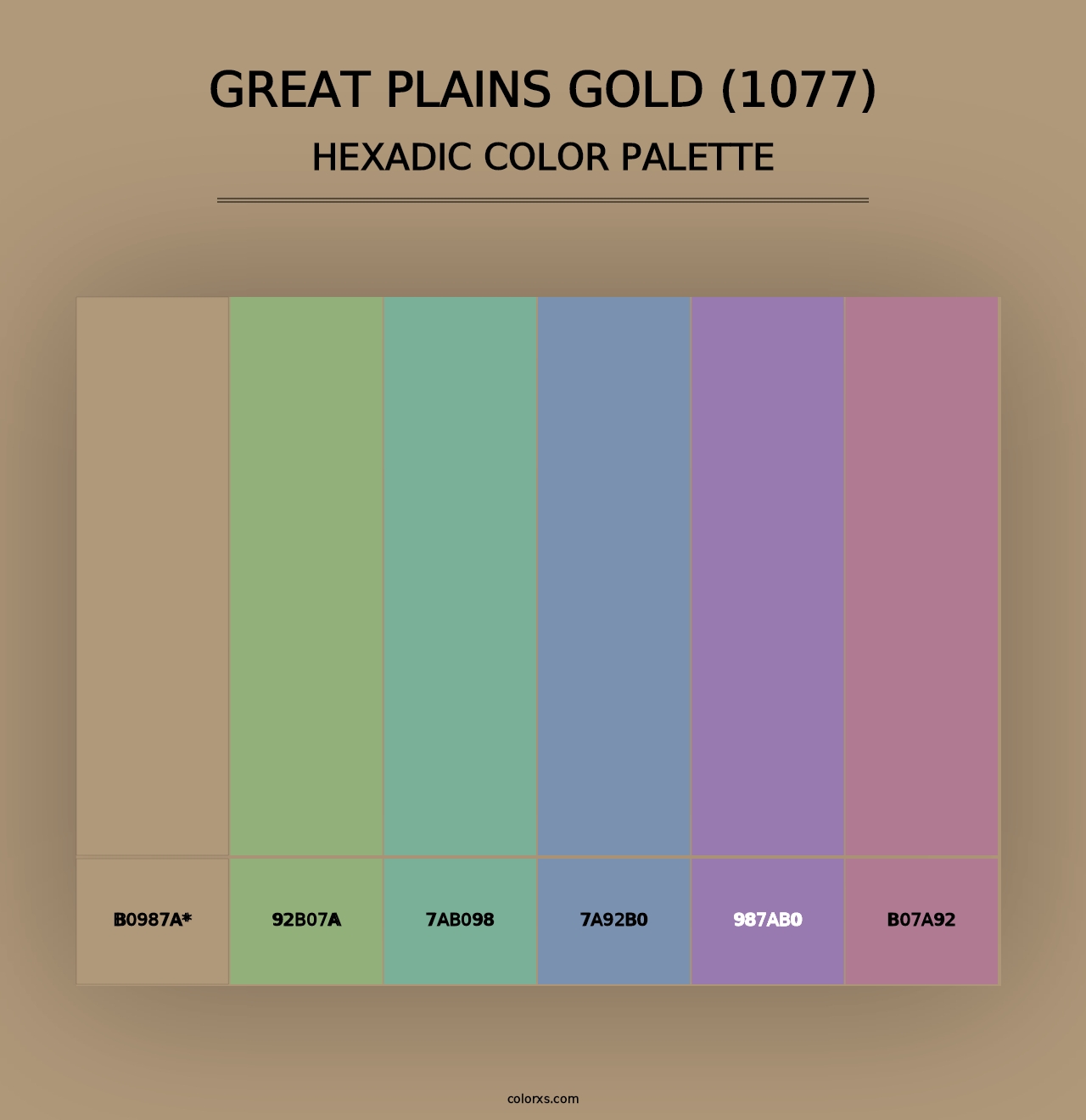 Great Plains Gold (1077) - Hexadic Color Palette