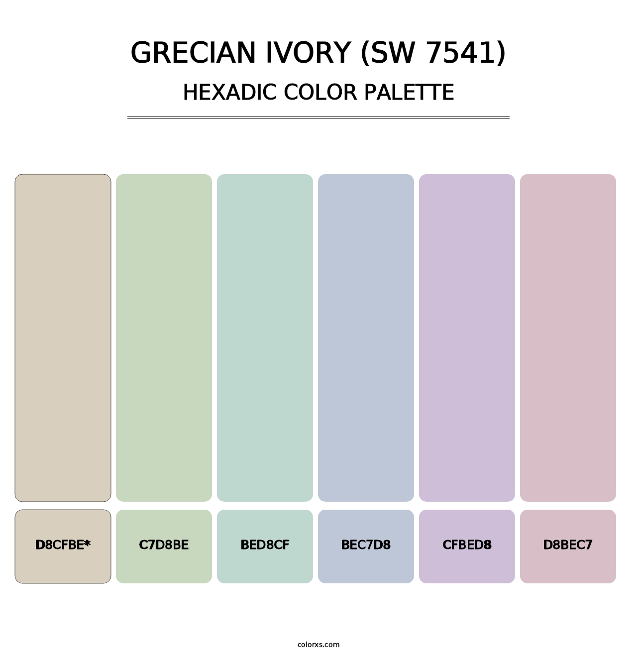 Grecian Ivory (SW 7541) - Hexadic Color Palette