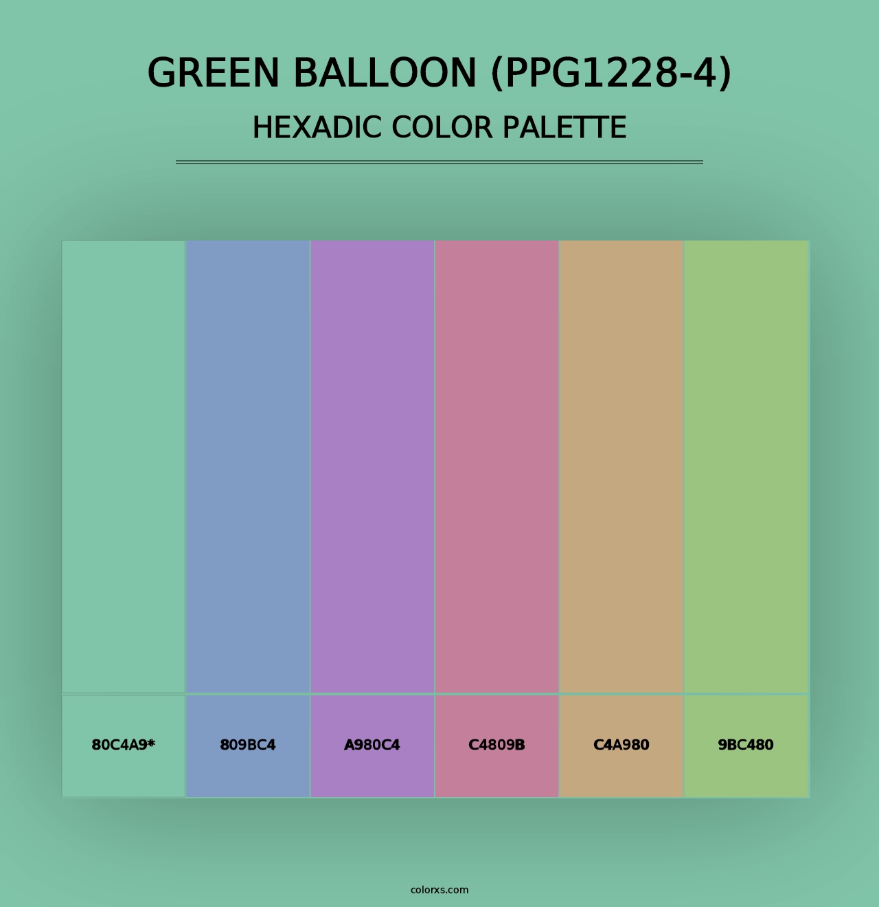 Green Balloon (PPG1228-4) - Hexadic Color Palette