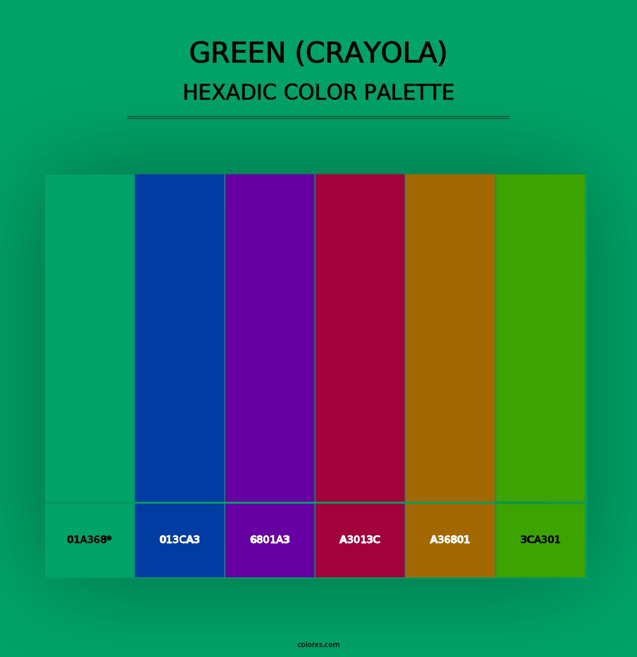 Green (Crayola) - Hexadic Color Palette