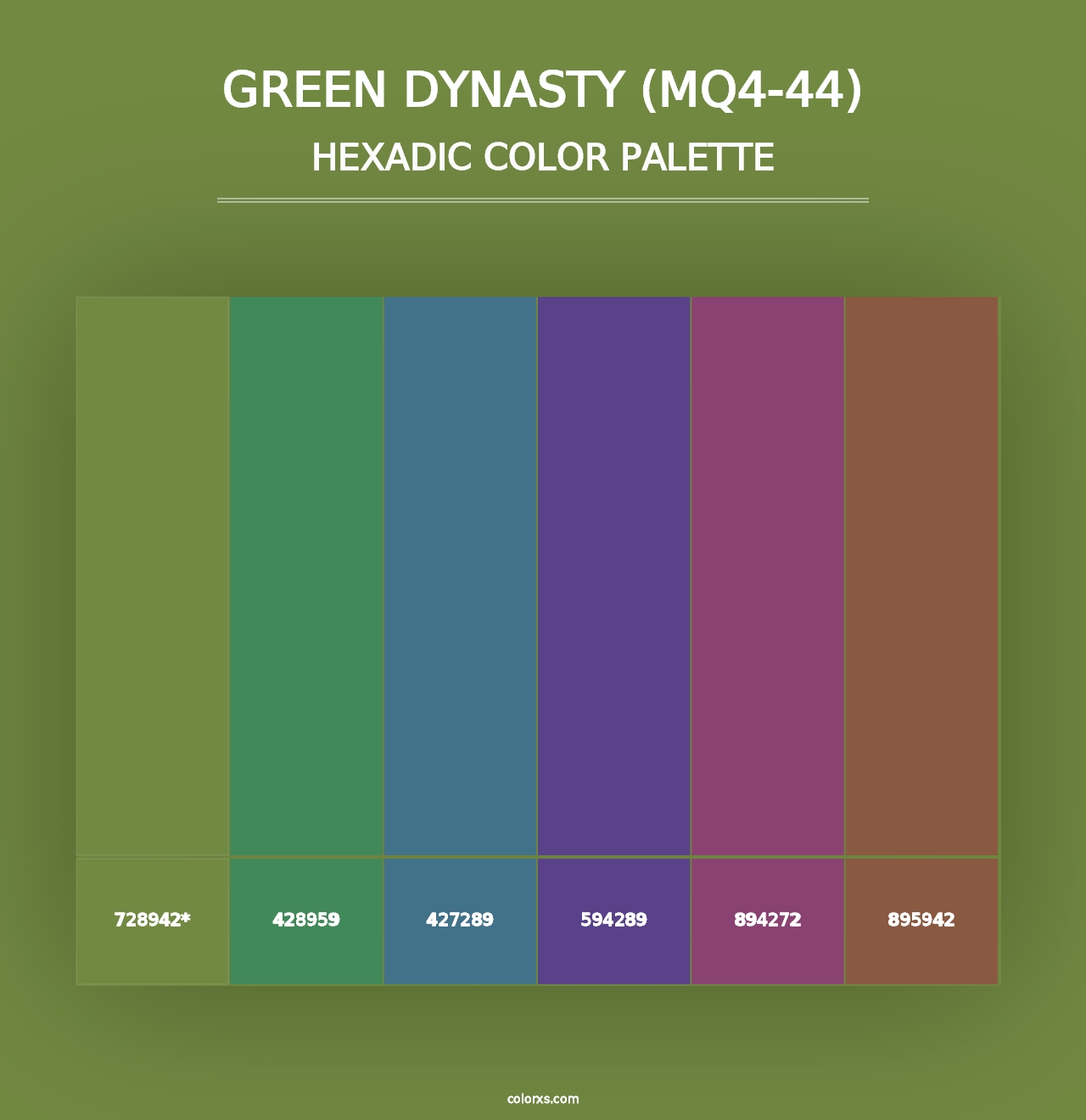 Green Dynasty (MQ4-44) - Hexadic Color Palette