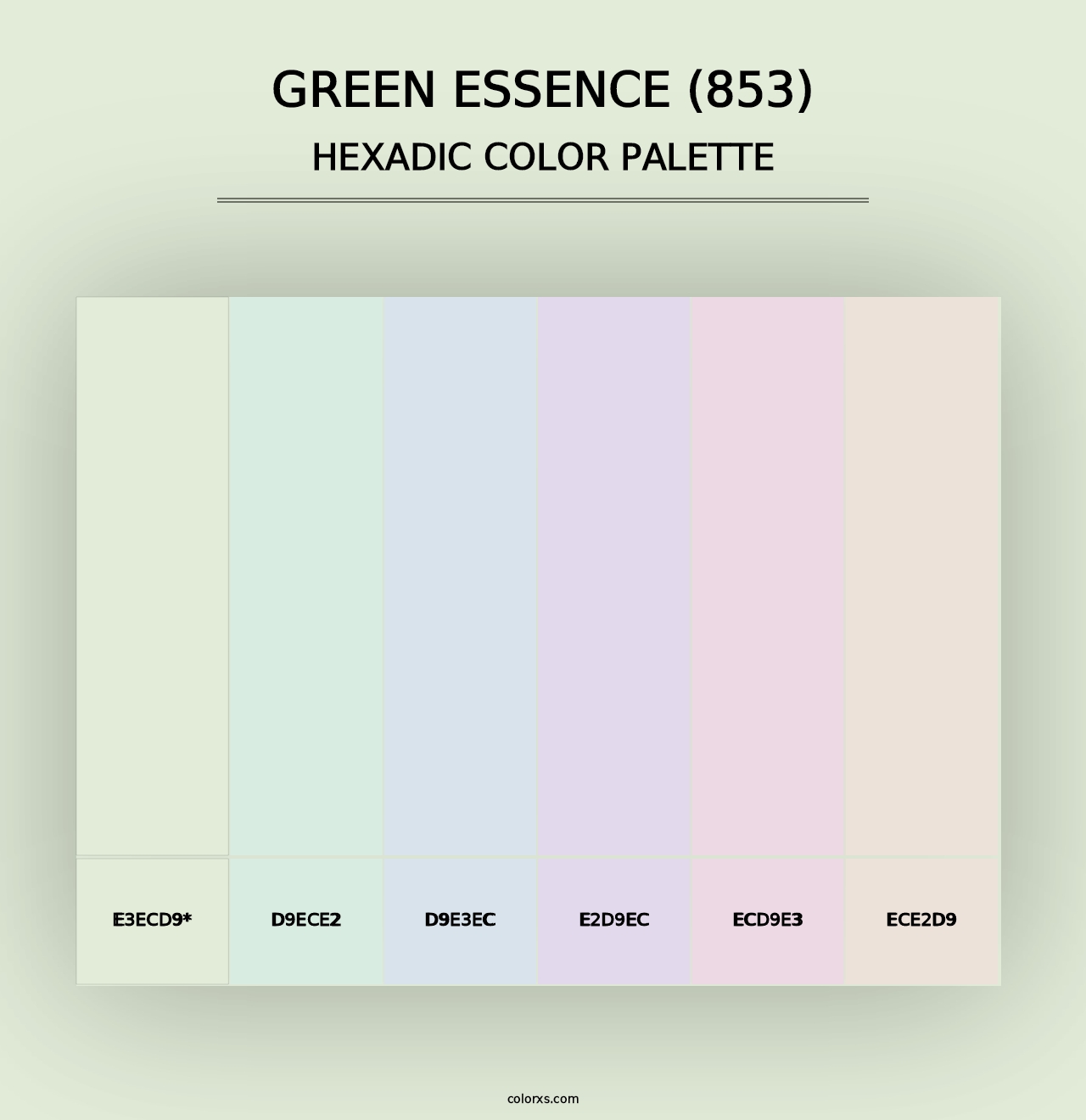 Green Essence (853) - Hexadic Color Palette