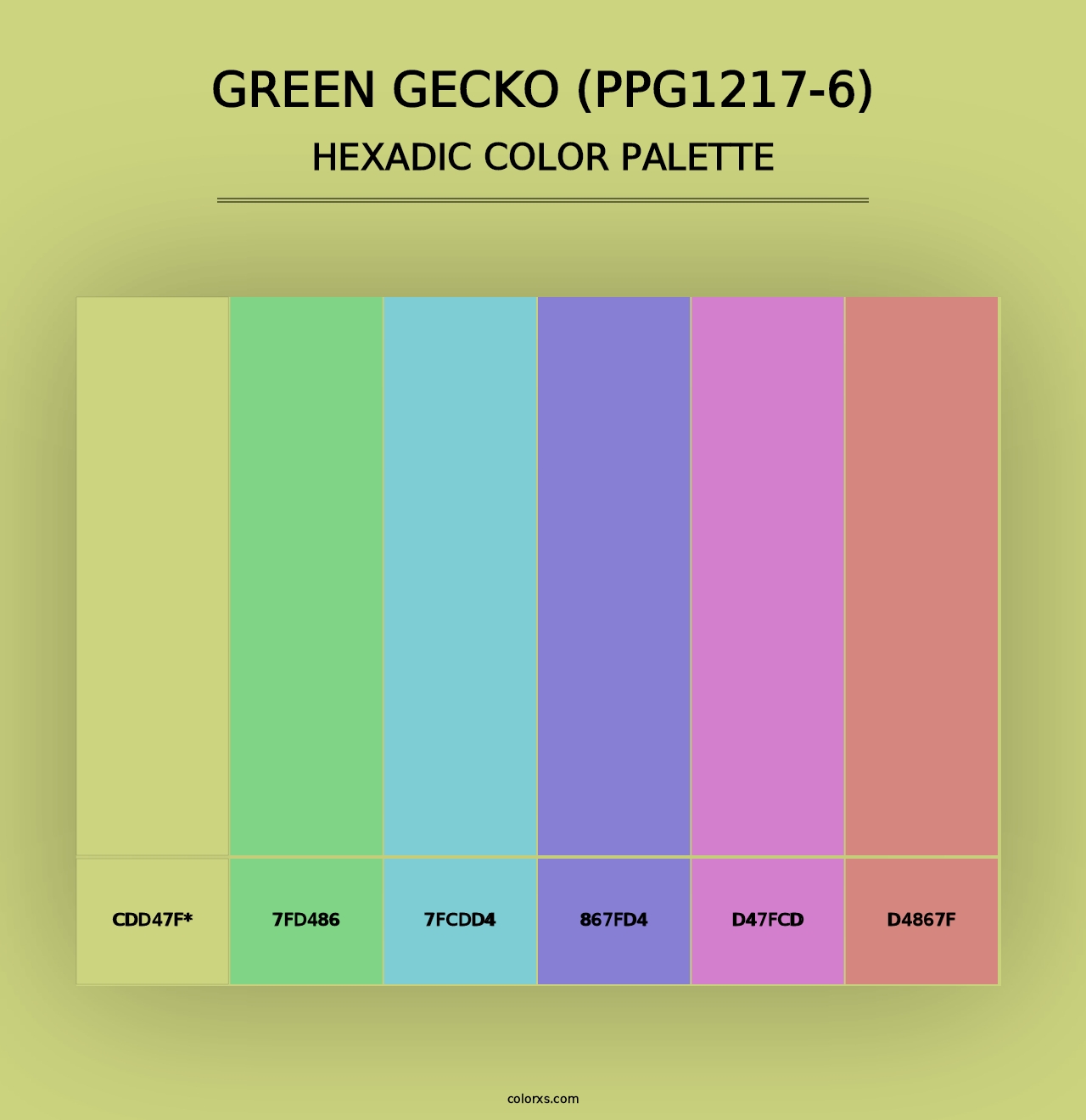 Green Gecko (PPG1217-6) - Hexadic Color Palette