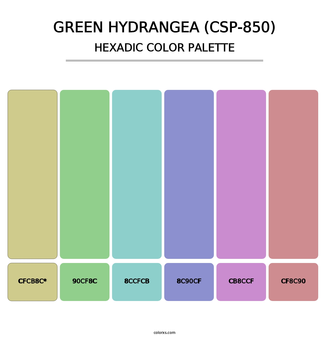 Green Hydrangea (CSP-850) - Hexadic Color Palette