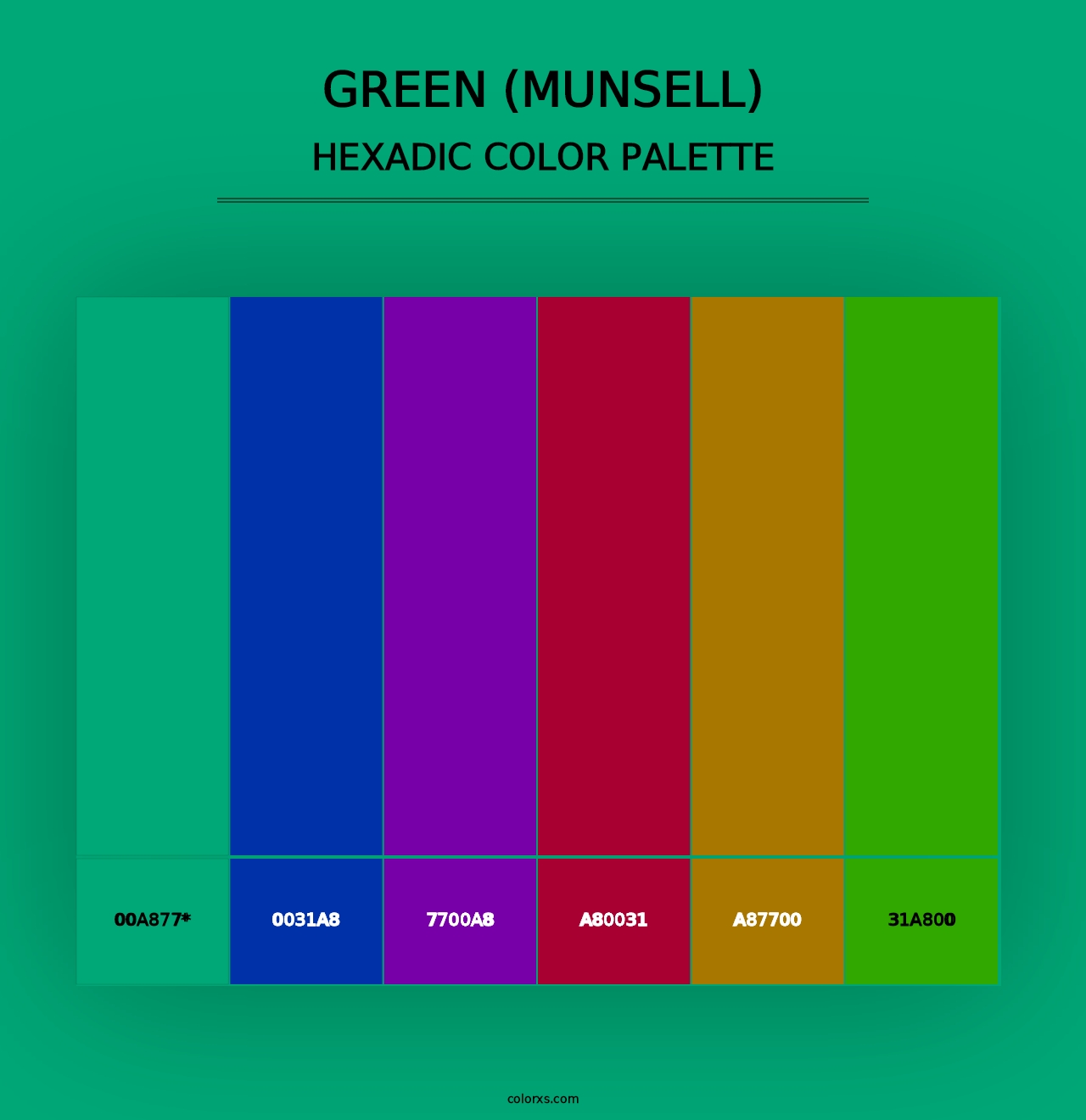 Green (Munsell) - Hexadic Color Palette