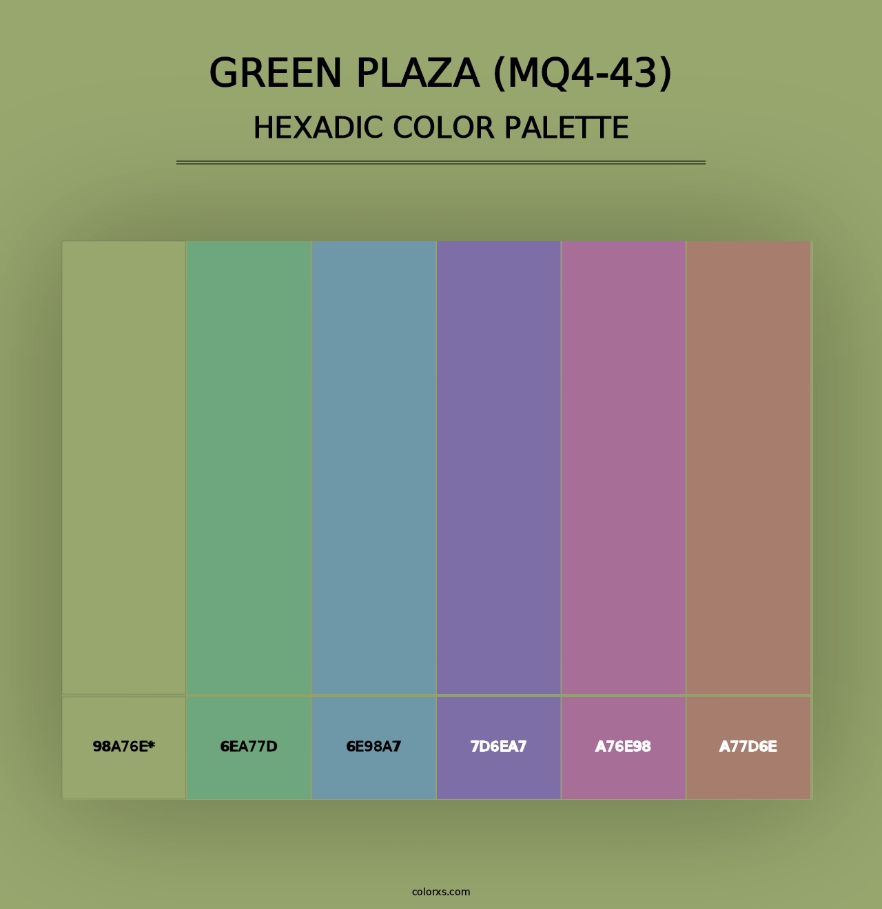 Green Plaza (MQ4-43) - Hexadic Color Palette