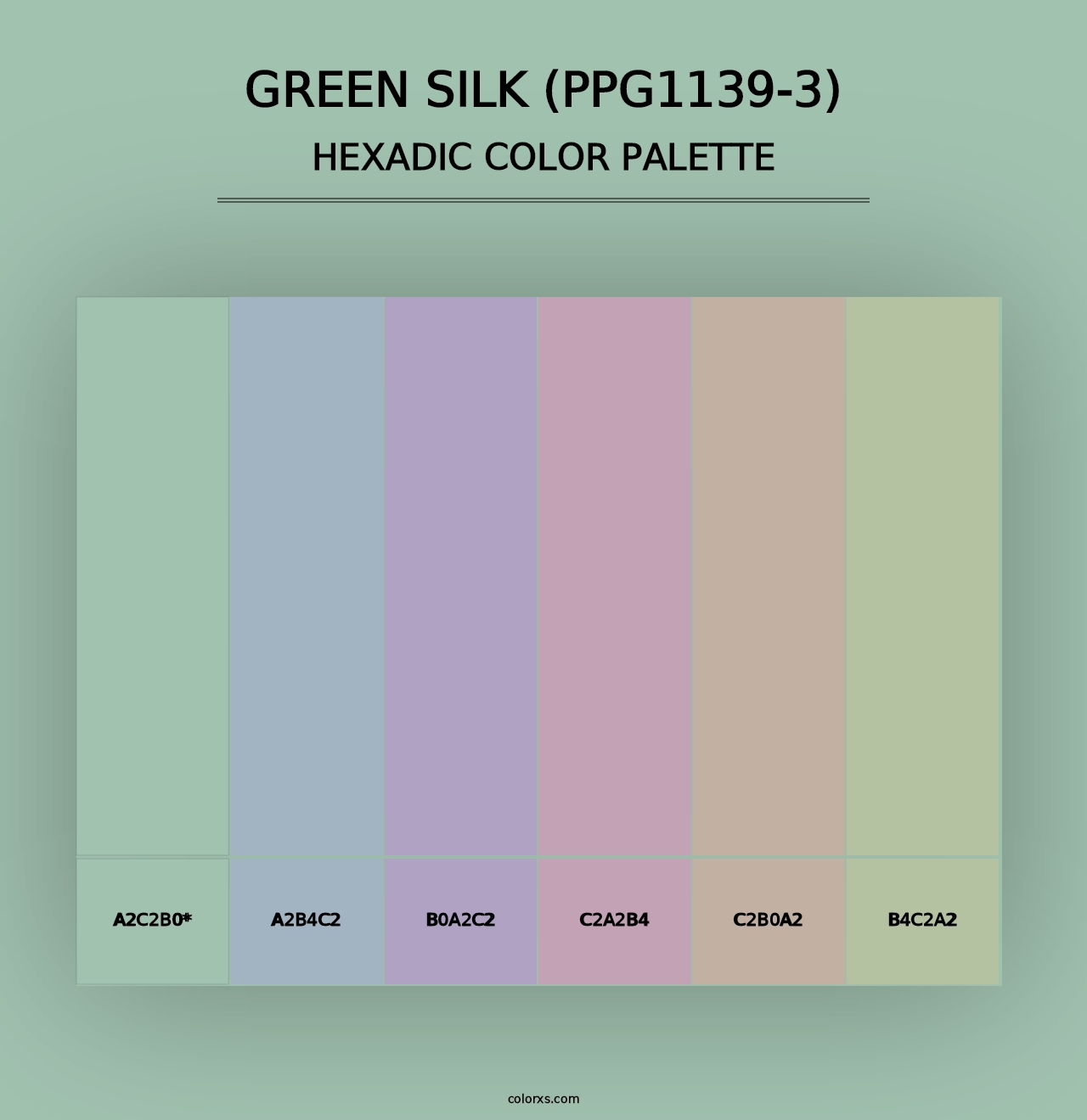 Green Silk (PPG1139-3) - Hexadic Color Palette