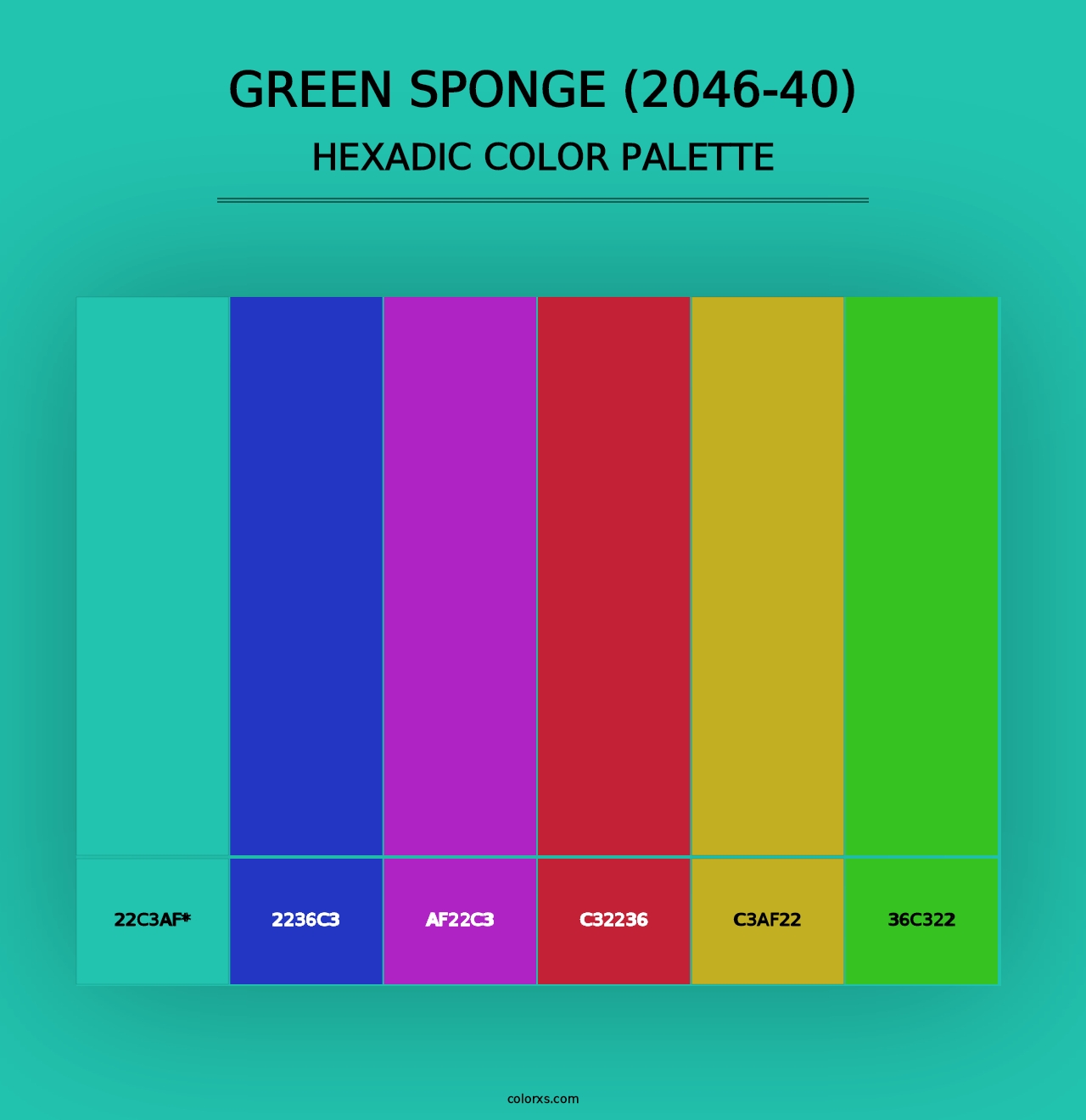 Green Sponge (2046-40) - Hexadic Color Palette