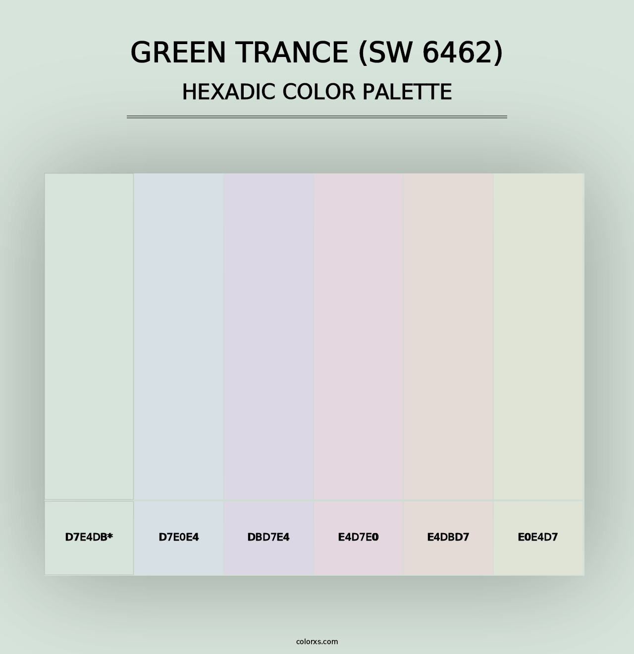 Green Trance (SW 6462) - Hexadic Color Palette