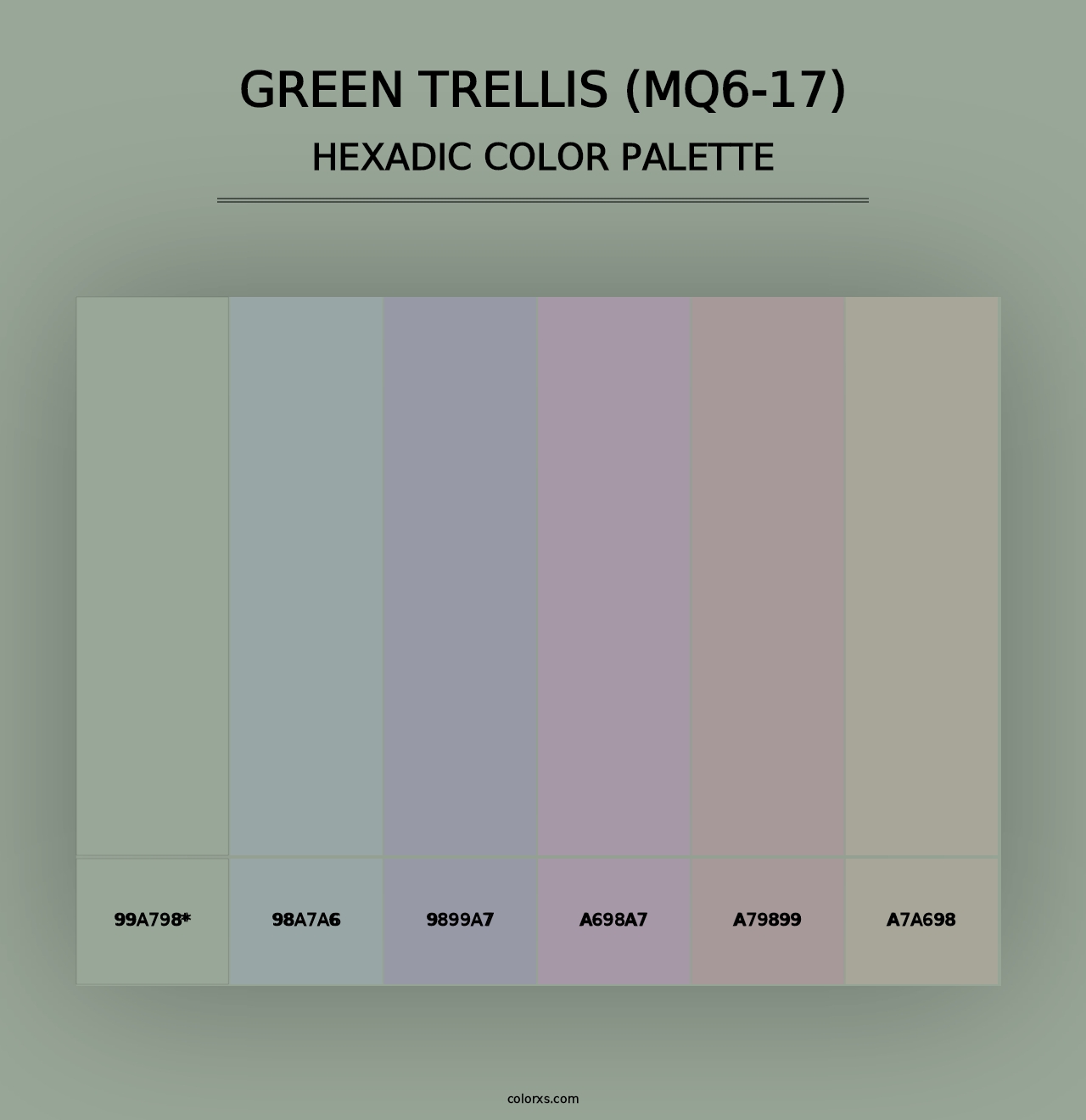 Green Trellis (MQ6-17) - Hexadic Color Palette