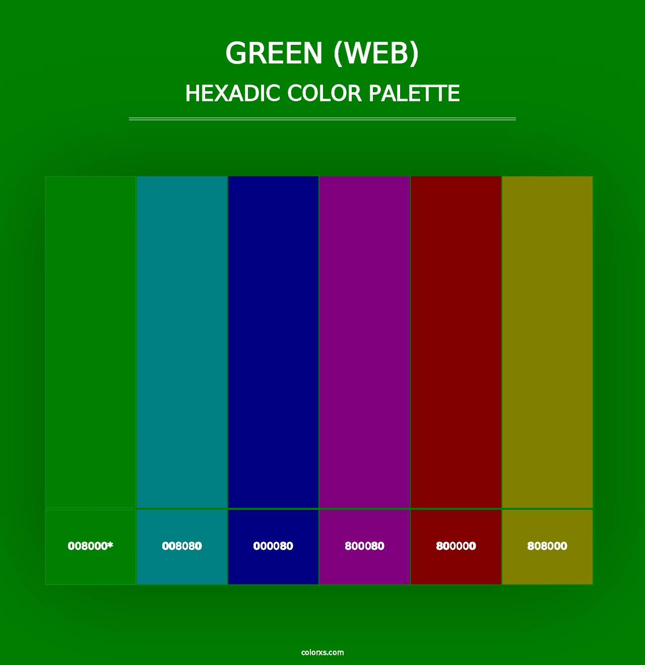 Green (Web) - Hexadic Color Palette