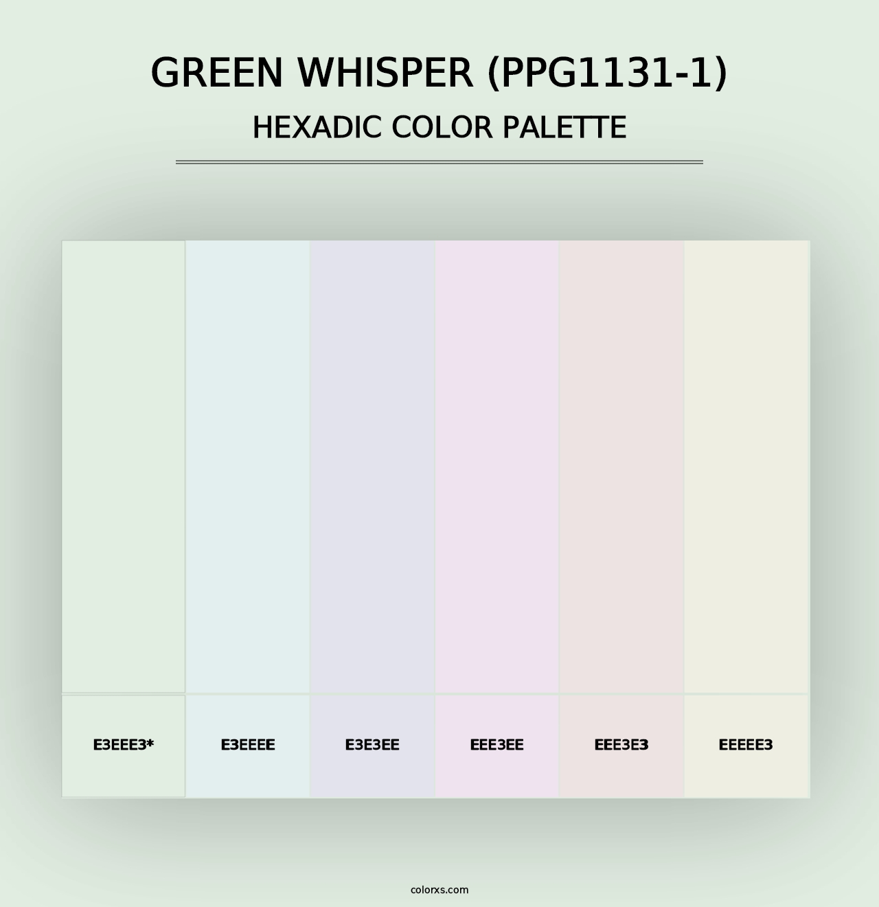 Green Whisper (PPG1131-1) - Hexadic Color Palette