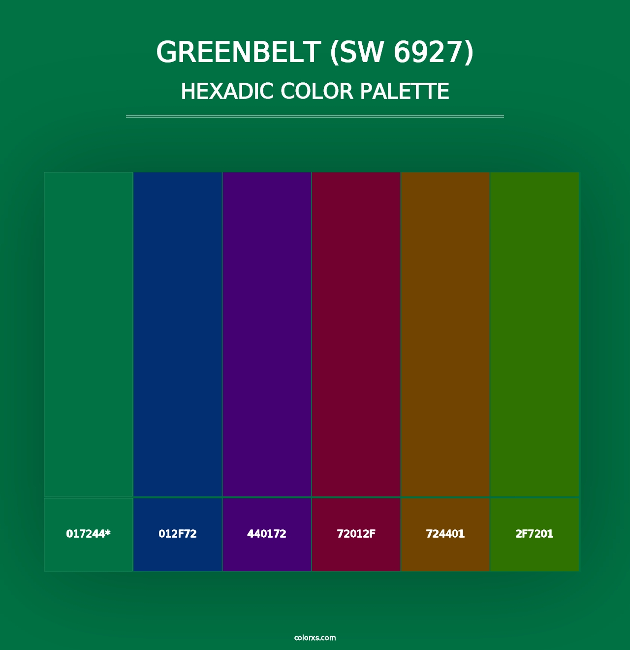 Greenbelt (SW 6927) - Hexadic Color Palette