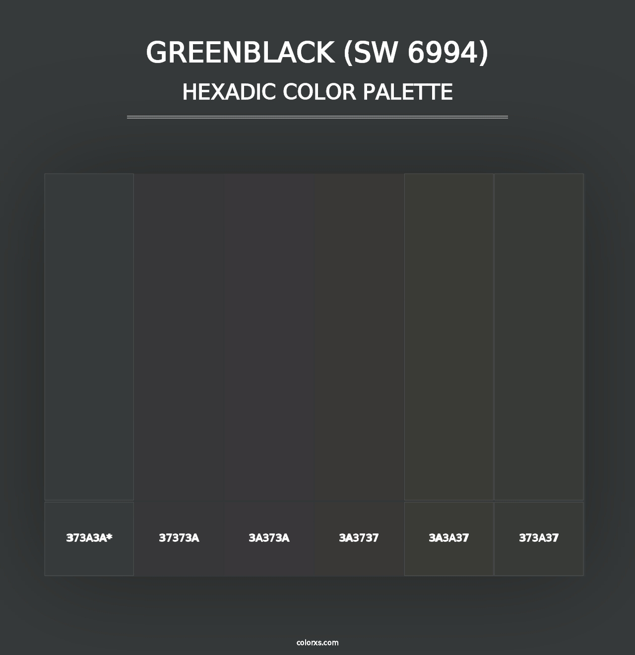 Greenblack (SW 6994) - Hexadic Color Palette