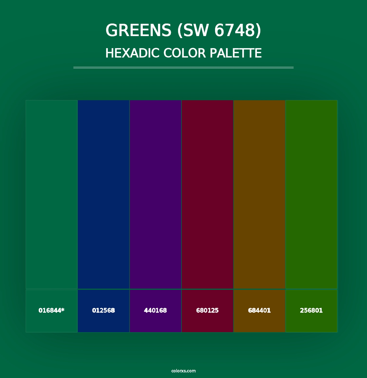 Greens (SW 6748) - Hexadic Color Palette