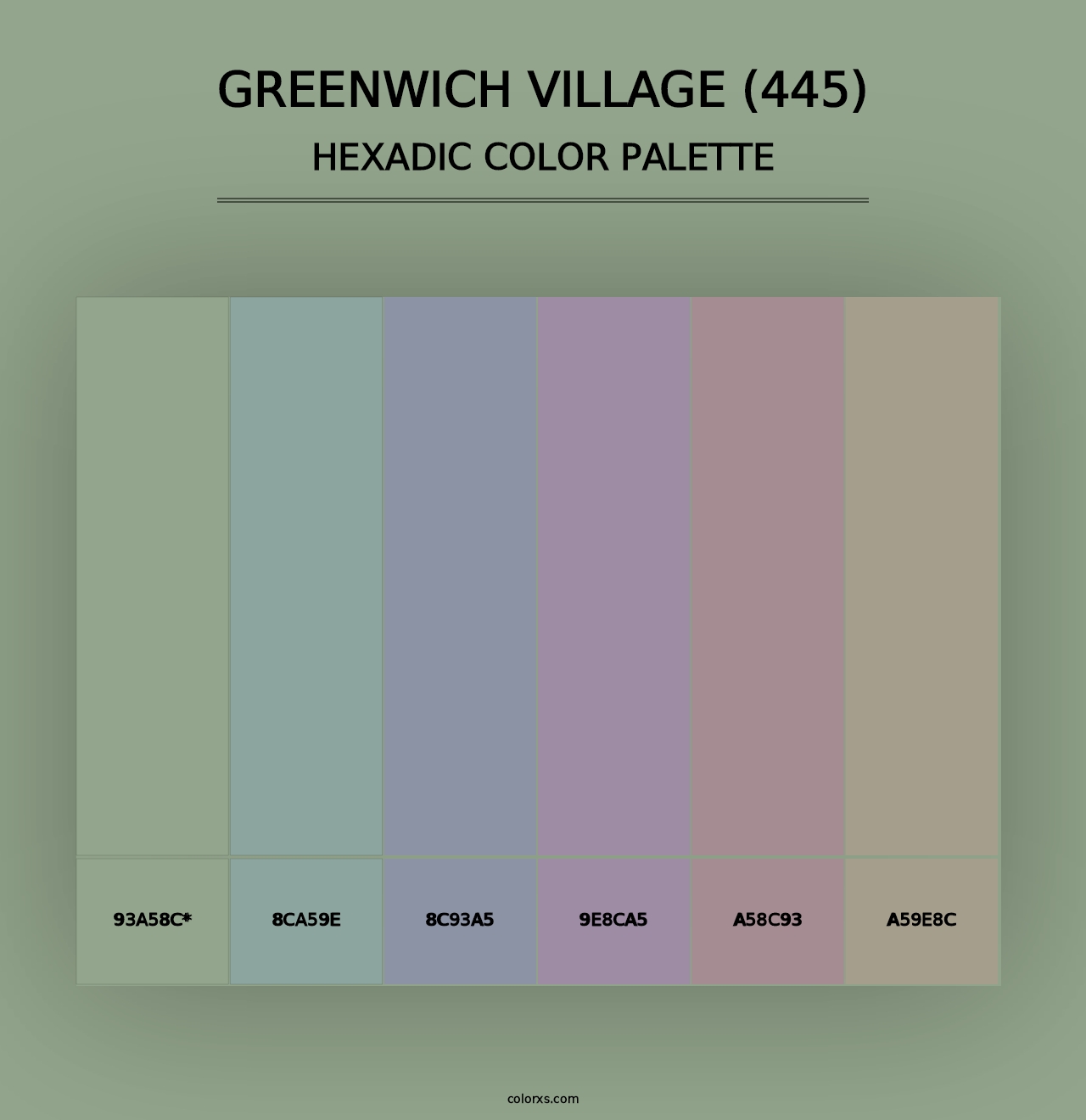 Greenwich Village (445) - Hexadic Color Palette