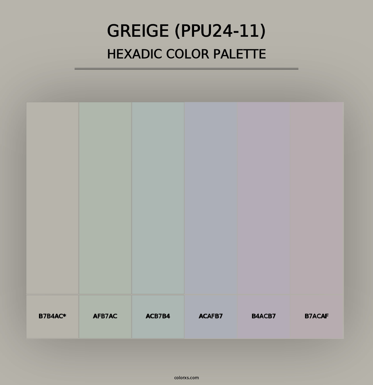 Greige (PPU24-11) - Hexadic Color Palette