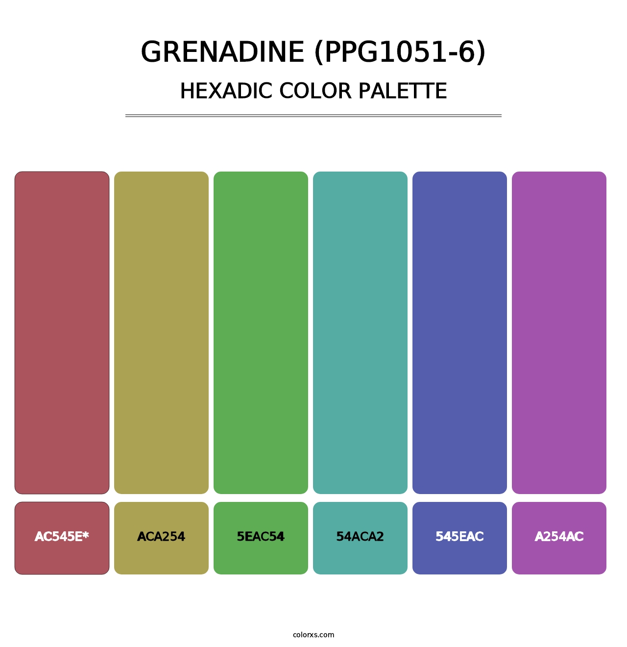 Grenadine (PPG1051-6) - Hexadic Color Palette