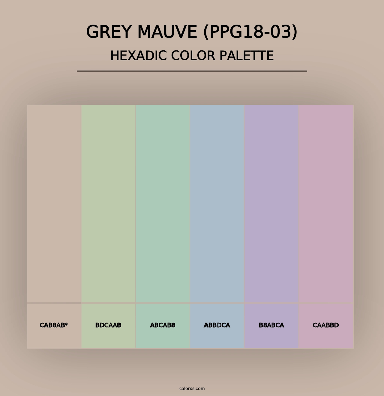 Grey Mauve (PPG18-03) - Hexadic Color Palette